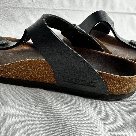 Birkenstock Gizeh Birko-Flor Black Leather - Sandals - Size 38 - Picture 2 of 8
